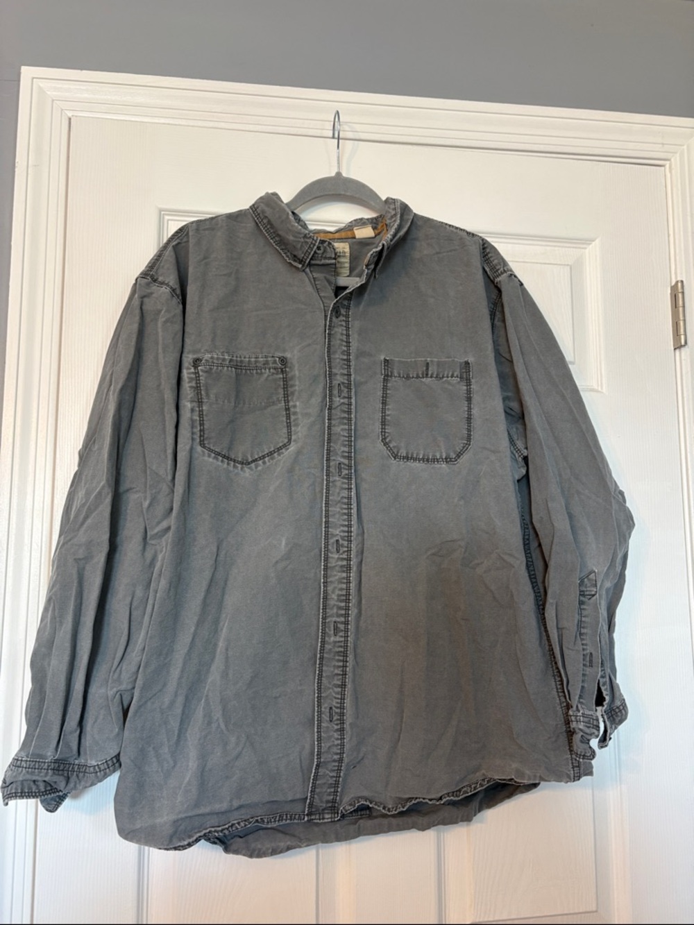 RedHead Men's Washed Gray Button-Front Shirt Jacket